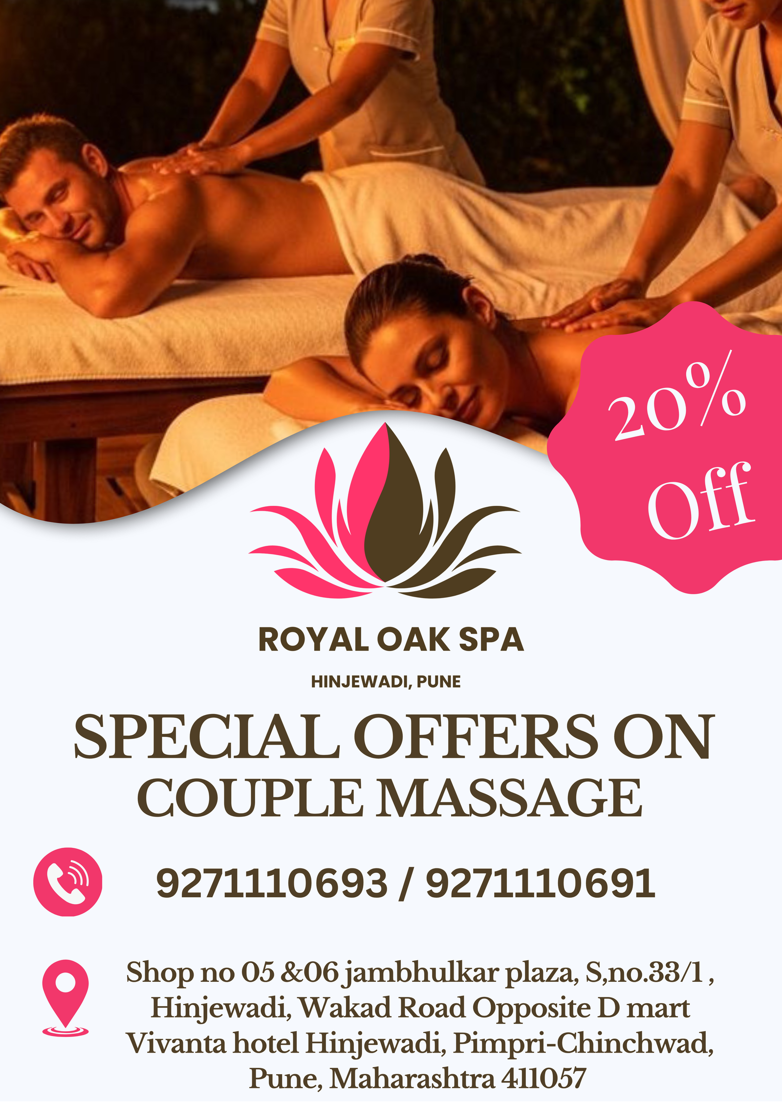 Couple Massage Offer at Royal Oak Spa Hinjawadi Pune